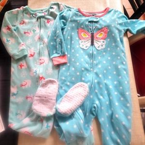 Carter's 2pc microfleece footed pjs